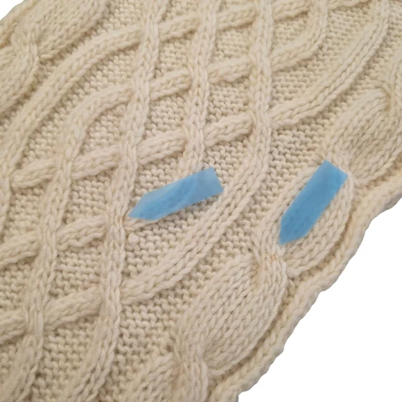 Y2K '04 Old Navy Lambswool Cable Knit Fringe Scarf & Mini Skirt Set S/M Cream - Picture 13 of 13